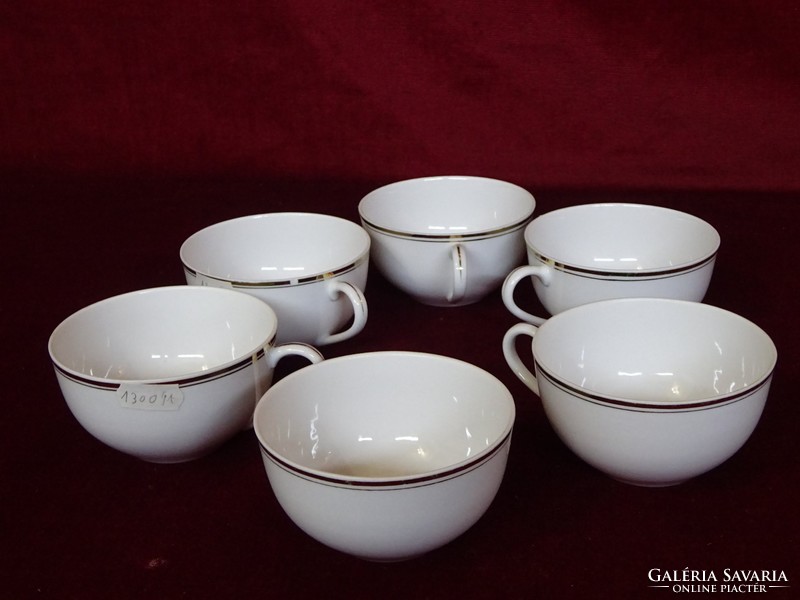 Oriental tea cup with gold stripe. Set of 6 pieces. He has!