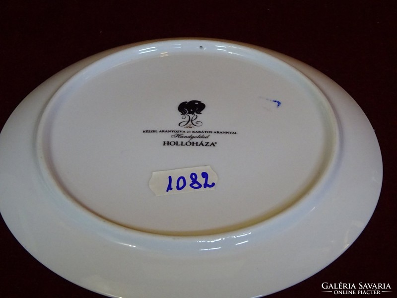 Hollóházi porcelán tányér, Szász Endre rajzaival. Átmérője 15,5 cm.  Vanneki! Jókai.