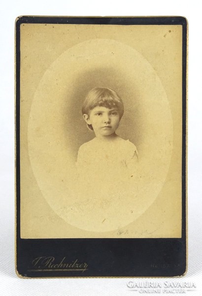 0Y386 Antik Rechnitzer fotográfia gyerek portré
