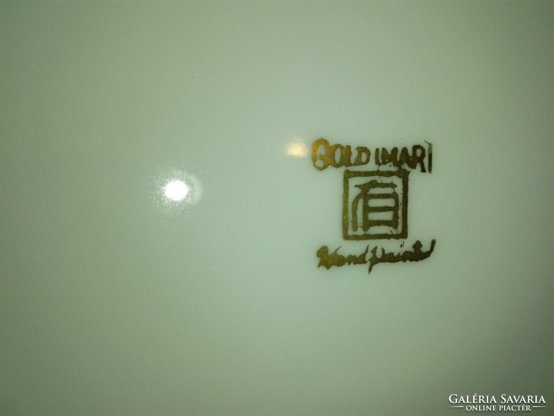 Japán GOLD  Imari 31 cm, kézzel festett kínáló tányér, falidísz..Virágkocsi sorozat.