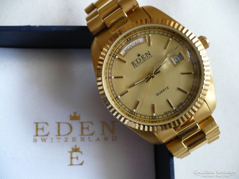 Olyan mint a Rolex 118238, de ez egy Eden svájci óra eredeti dobozában