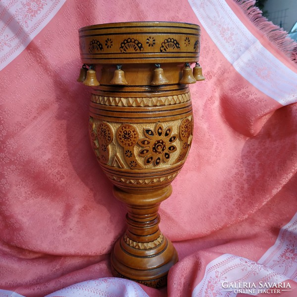Decorative wooden vase
