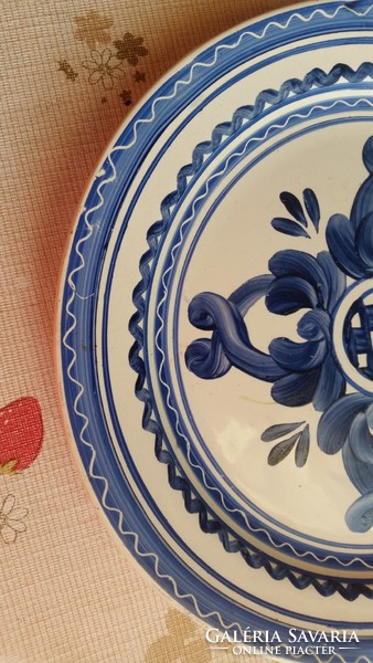 Ceramic plate, blue floral, marked wall plate for sale!