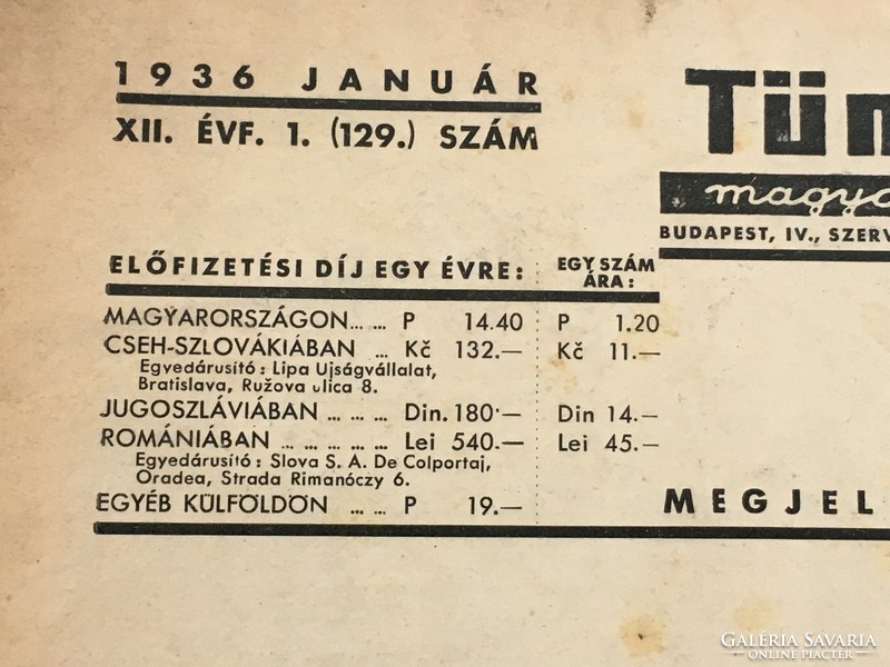 Tündérujjak - magyar kézimunka újság 1936. január, XII. évfolyam, 1. (129.) szám