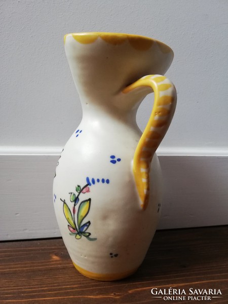 Beautiful Toledo Belly Eared Folk Art Ceramic Jug Wide Spout Vase