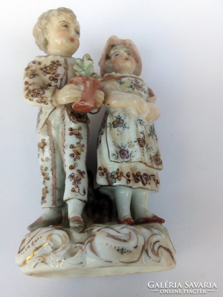 1896-Os very rare volkstedt porcelain girl and boy