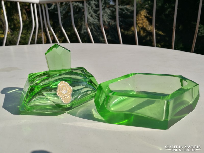 Antique emerald landeskronen crystal perfume bottle