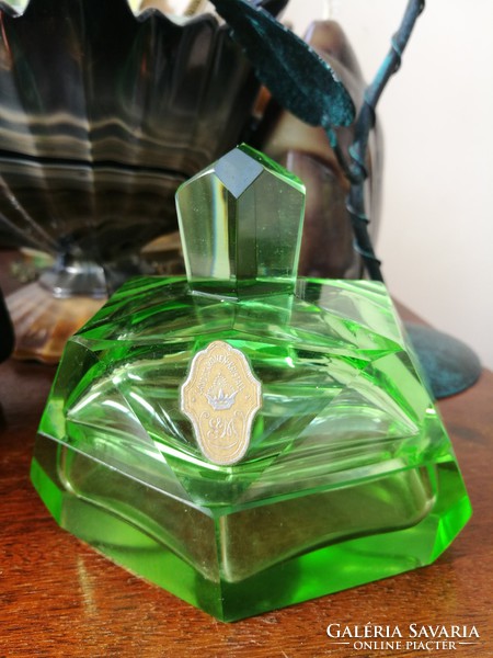 Antique emerald landeskronen crystal perfume bottle
