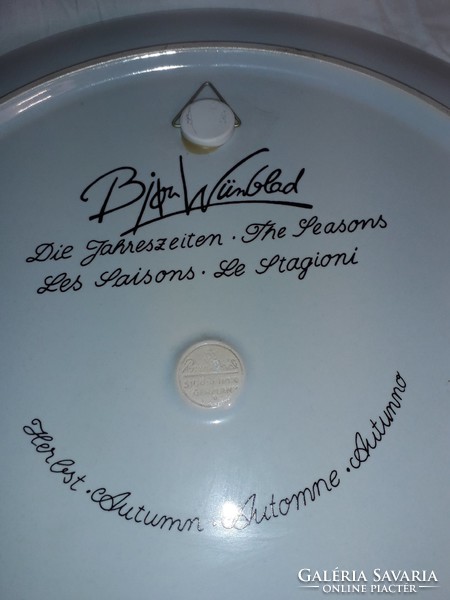 Rosenthal björn wiinblad limited edition autumn porcelain wall bowl large diameter 35 cm