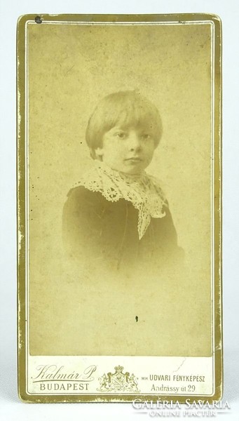 0Y397 Antik Kalmár fotográfia gyermek fotó