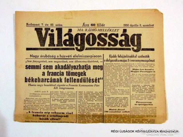 1950.04.08  /     /  VILÁGOSSÁG  /  Szs.:  11825