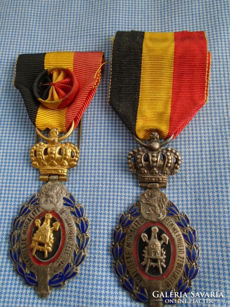II.O. Belgian Royal Medal, Belgian ii. Commander of the order of Lipót? Gold and silver grade