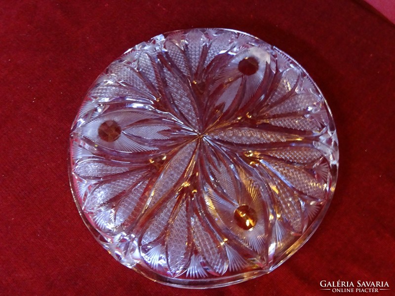 Bohemia ólomkristály süteményes tál, torta tál, átmérője 27,5 cm. Vanneki!