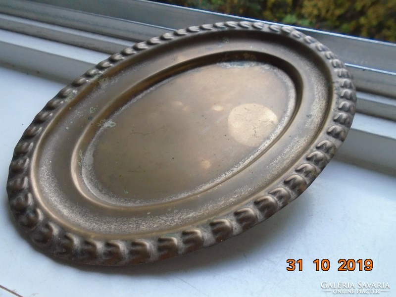 Oval, embossed copper small tray, once silver-plated e.P.N.S.