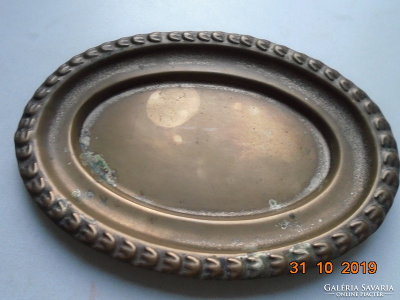 Oval, embossed copper small tray, once silver-plated e.P.N.S.