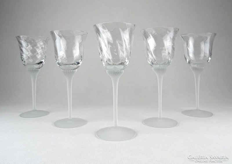 0Y356 Elegáns talpas pezsgős pohár készlet 5 darab