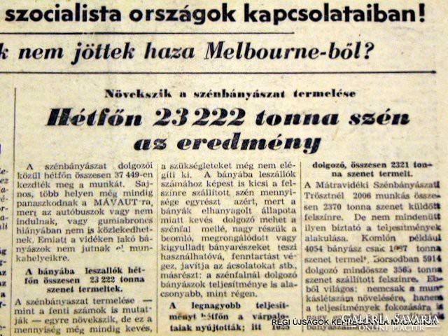 1956 december 19  /  NÉPSZABADSÁG  /  Régi ÚJSÁGOK KÉPREGÉNYEK MAGAZINOK Szs.:  11971