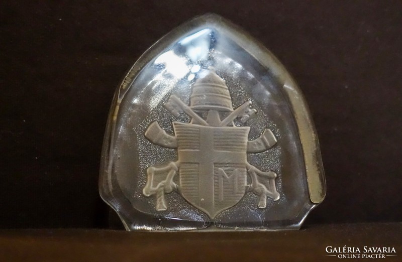 II.János Pál pápa címere,üveg dísz.