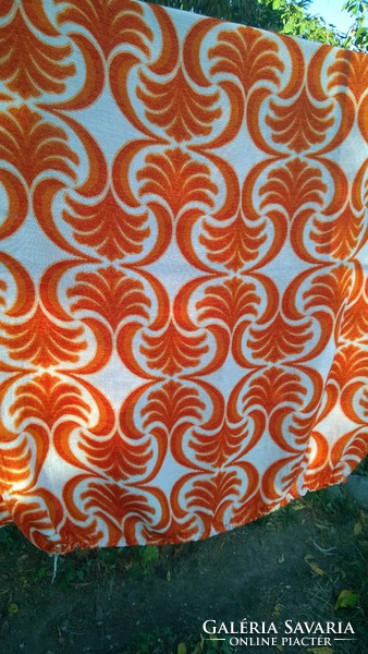 Orange flower pattern blackout curtain 105 + 9 x 117 cm
