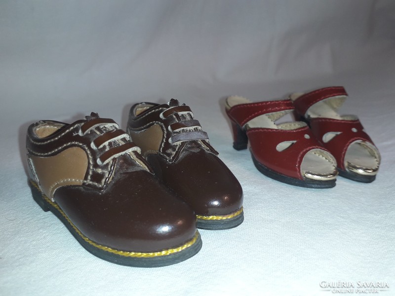 Old shoemaker master work pair of mini shoes and pair of slippers for the price of one pair