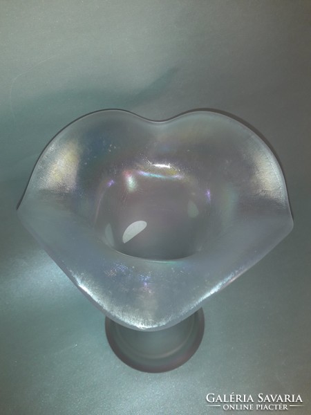 MOST ALACSONY ÁR!!! POSCHINGER jelzett irizáló üveg váza 25 cm