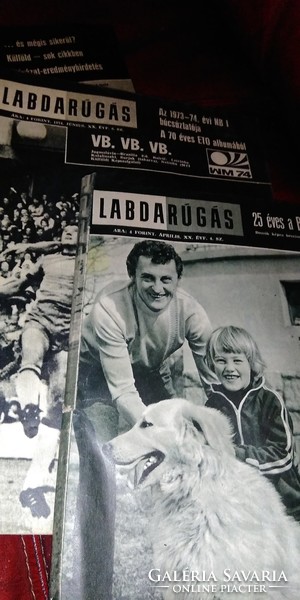 Tabák Endre Labdarúgás 1971-1974 , 5 db régi újság ,sport,foci, futball,labdajátékok,újság,folyóirat