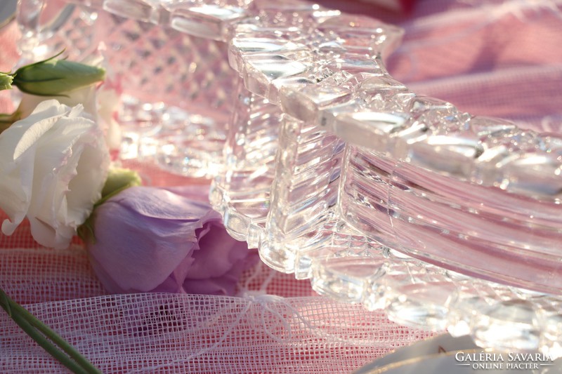 Öntött üveg asztali fűszer ,só-bors tartó híd