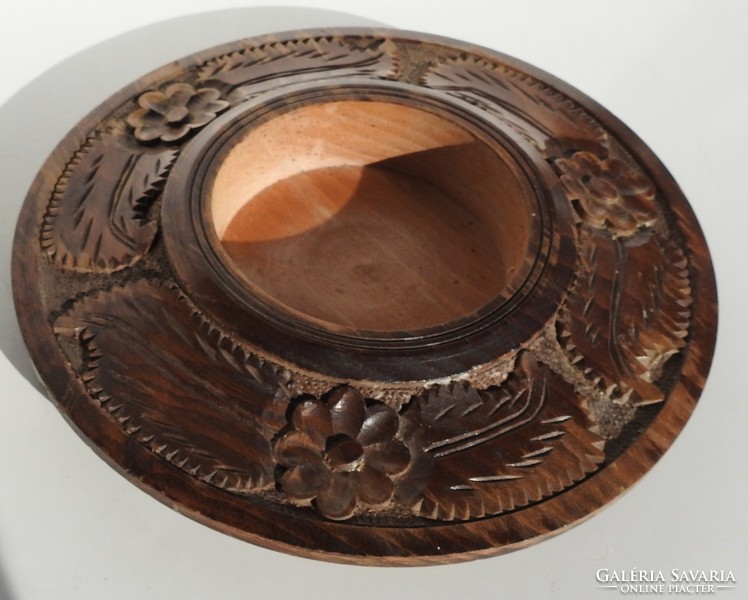 Folk art hand-carved wooden centerpiece