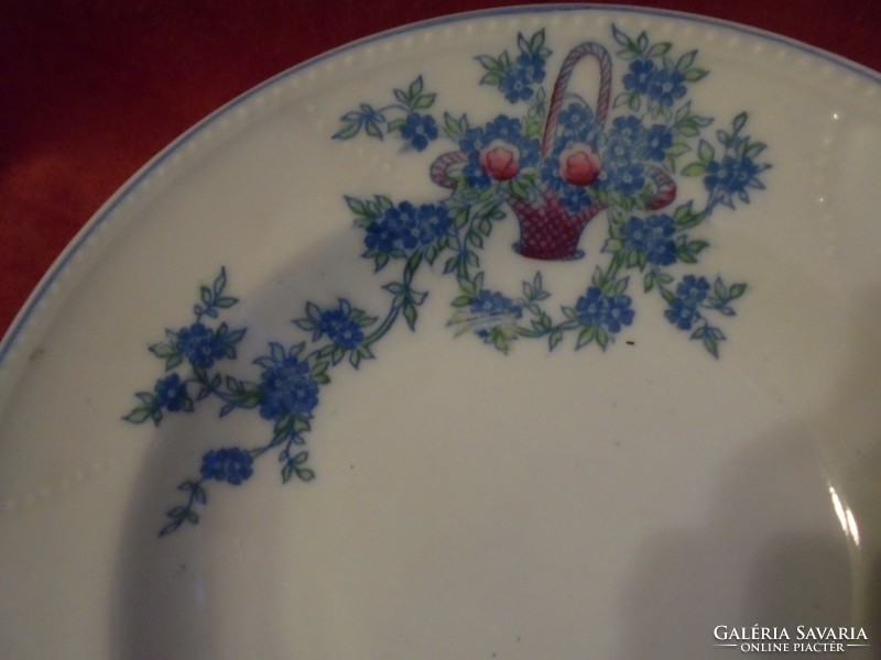 Virágkosár mintás porcelán mély tányér /falra is akasztható/