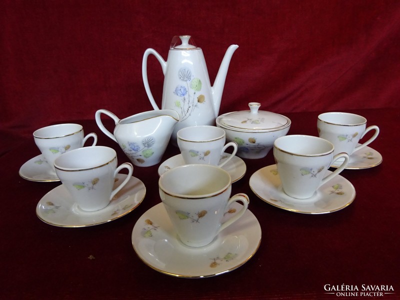 Bulgarian coffee set with six small floral patterns. He has!