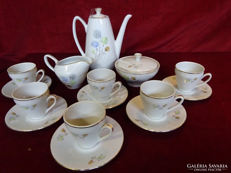 Bulgarian coffee set with six small floral patterns. He has!