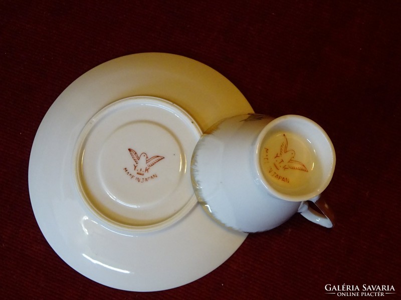 Y.T.K. minőségi japán porcelán kávéscsésze + alátét. Dúsan aranyozott szegéllyel. Vanneki!