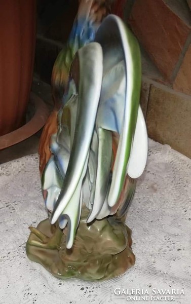 Iris porcelán nagyméretű kakas, nipp, élethű porcelán :)