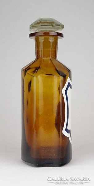 0Y744 Antik patika üveg 16.5 cm