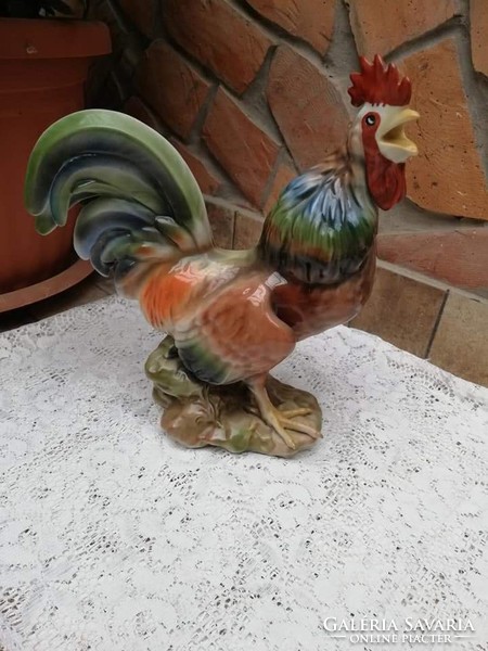Iris porcelán nagyméretű kakas, nipp, élethű porcelán :)