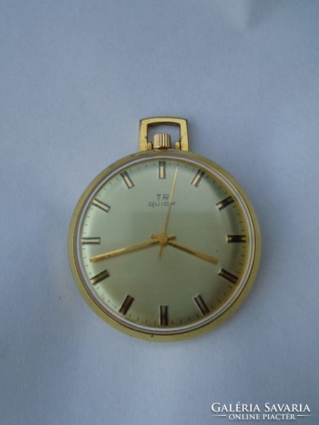 A nice Swiss pocket watch in a double gilded case, a mechanical rarity