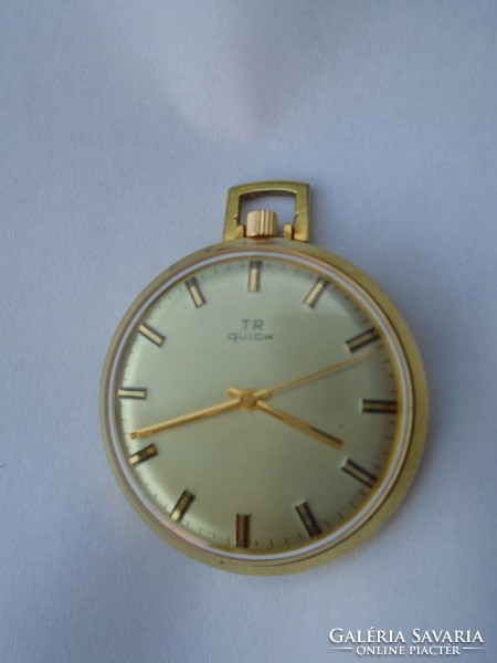 A nice Swiss pocket watch in a double gilded case, a mechanical rarity