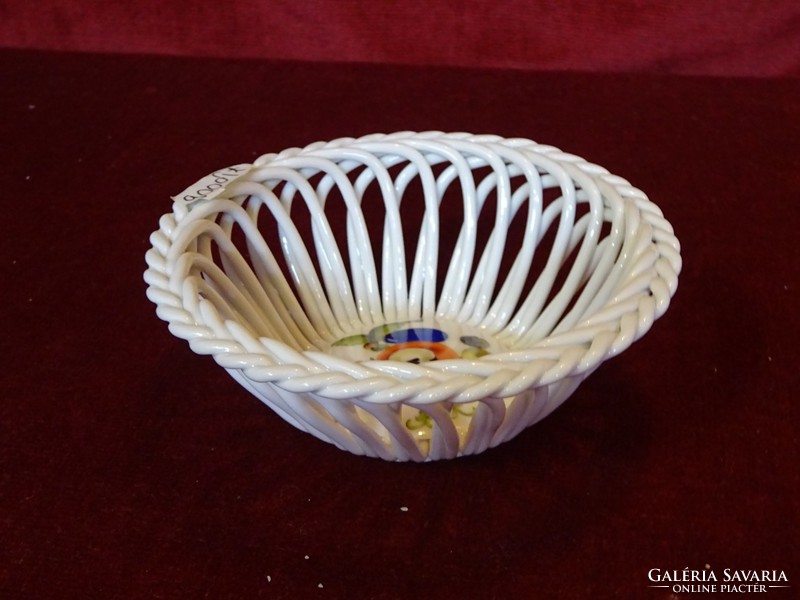 Herend porcelain wicker basket with fruit decoration, 7372 / bfr. He has!