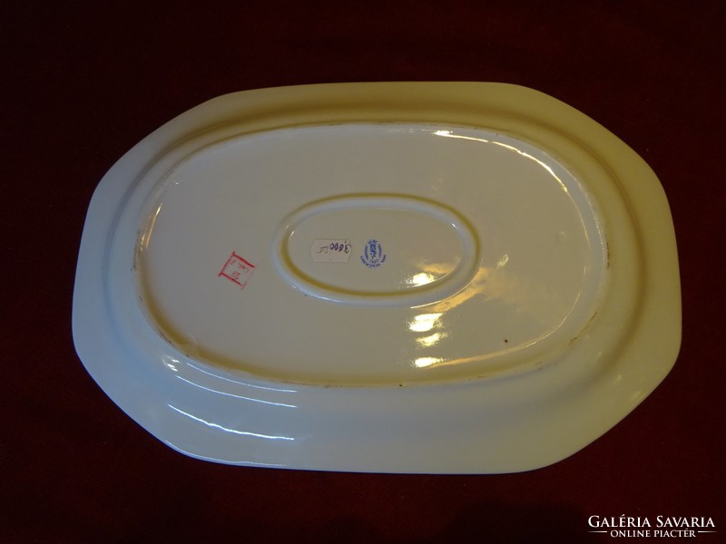 Jrjs porcelain octagonal meat bowl with snow white gold border. He has!