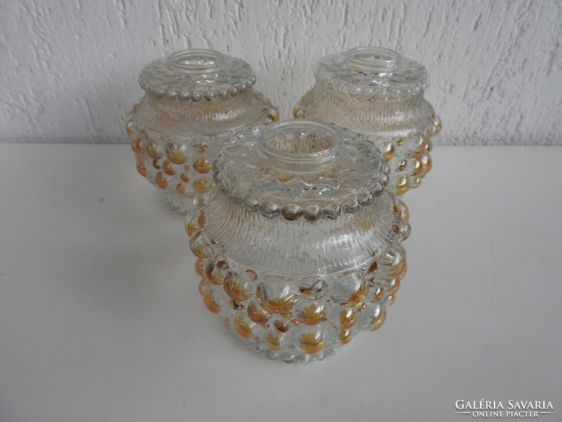 Old thick village butter-colored lamp shade with plastic embossed pattern - lamp shade