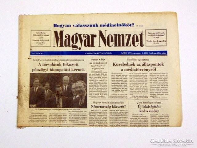 1994 11 01  /  Hogyan válasszunk médiaelnököt?  /  Magyar Nemzet  /  Szs.:  12132