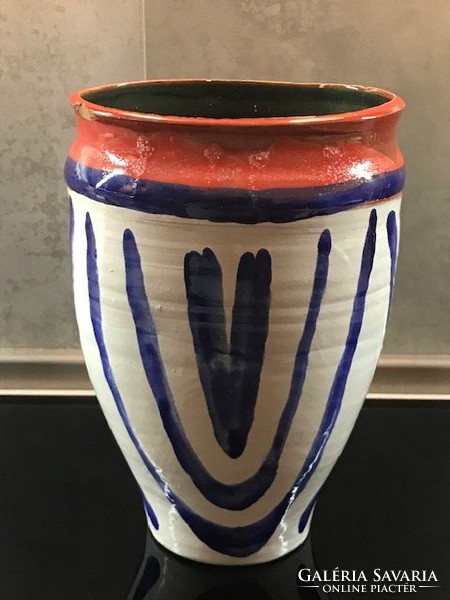 Vintage ceramic vase, signed
