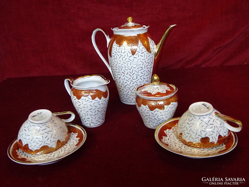 Kahla GDR German porcelain coffee set for two, hand painted by Gizi Orbán. He has!