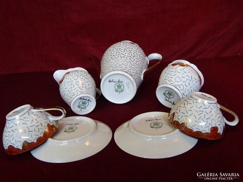 Kahla GDR German porcelain coffee set for two, hand painted by Gizi Orbán. He has!