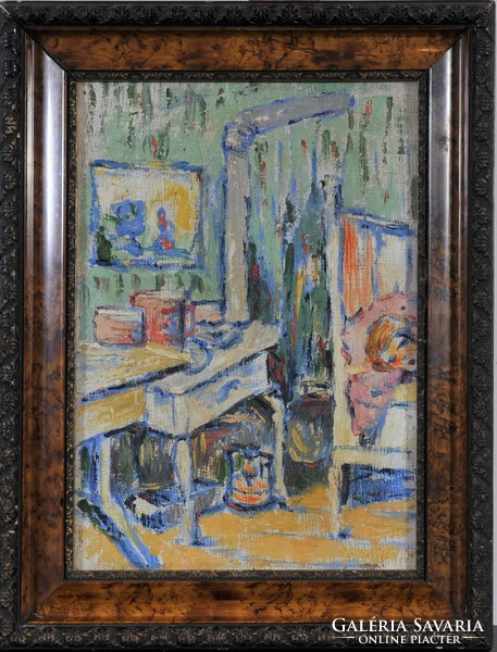 Attributed to János Gy. Riba (1905-1973): room interior