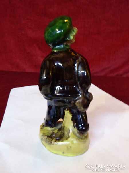 Szécsi ceramic sculpture, shoemaker boy. 13.5 cm high. He has!