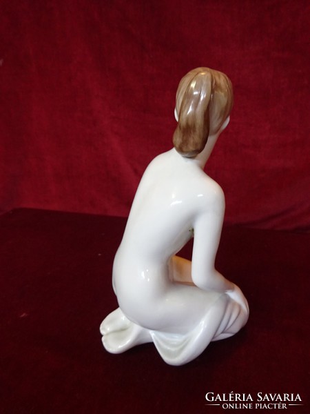 Aquincum porcelain, nude figural sculpture, kneeling woman. He has!