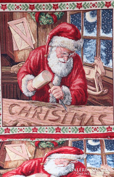 Santa's machine-made tapestry pillow case