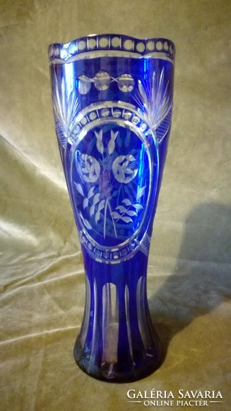 Crystal vase is blue