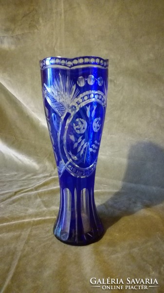 Crystal vase is blue
